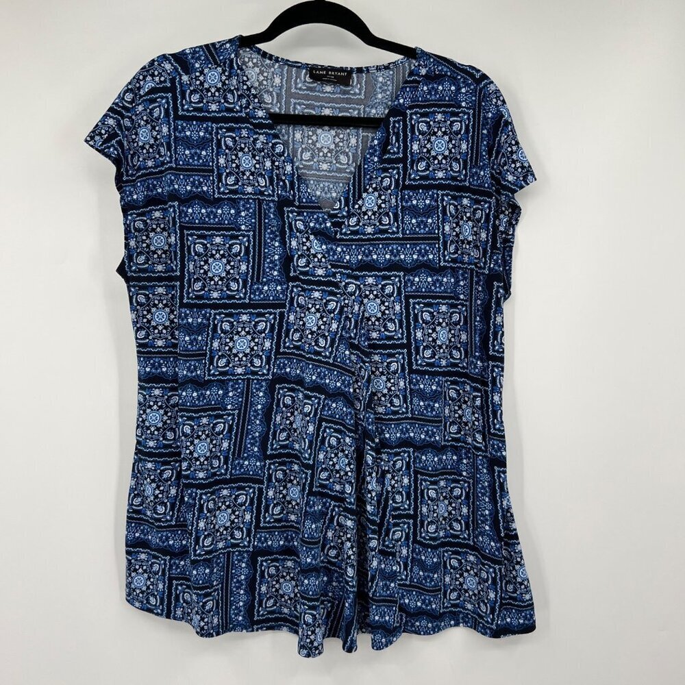 Lane Bryant Cap Sleeve Top woman's plus size 14 16 XL Blue